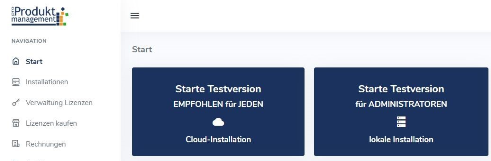Cloud-installation-waehlen