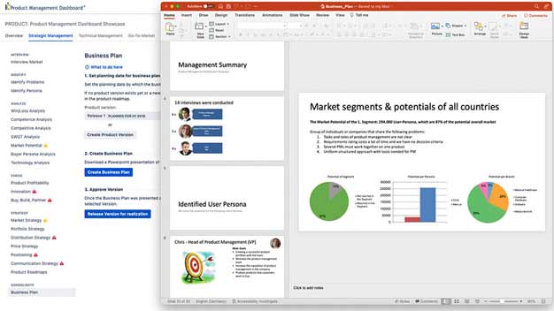 Agile Business Plan in Product Management Dashboard