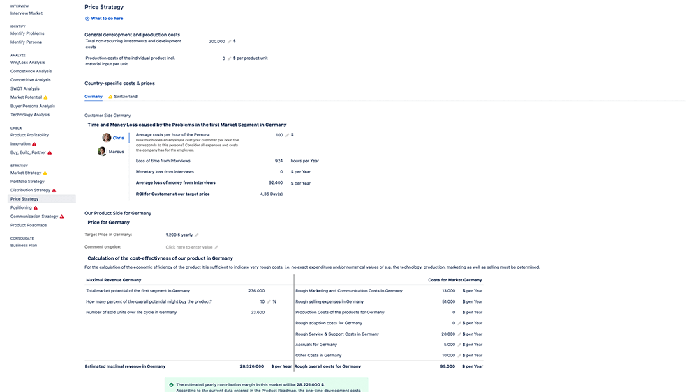 Price strategy software