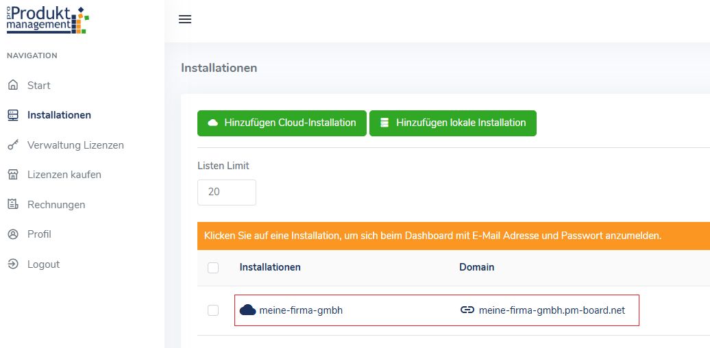 Installation fertig